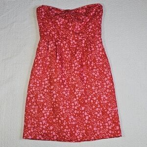 NWT J.Crew Cherry Linen Constellations Strapless Dress